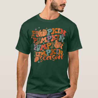 Camiseta Temporada de calabazas de Groovy Hello Fall Vibes 