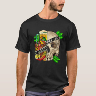 Camiseta Temporada de calaveras Mardi Gras Crawfish Caj