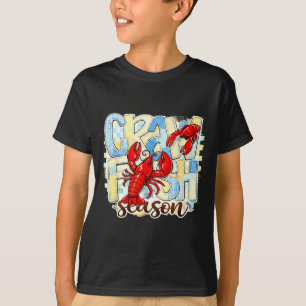 Camiseta Temporada de cangrejos de cuadros divertida marisc