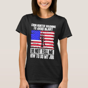 Camiseta Temporada de Caza de Mapaches Bandera EEUU Adverte