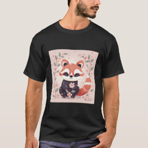 Camiseta Temporada de cerezo de flores Panda rojo Adorable