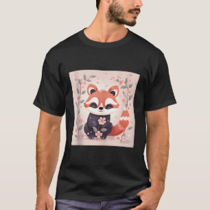 Camiseta Temporada de cerezo de flores Panda rojo Adorable 