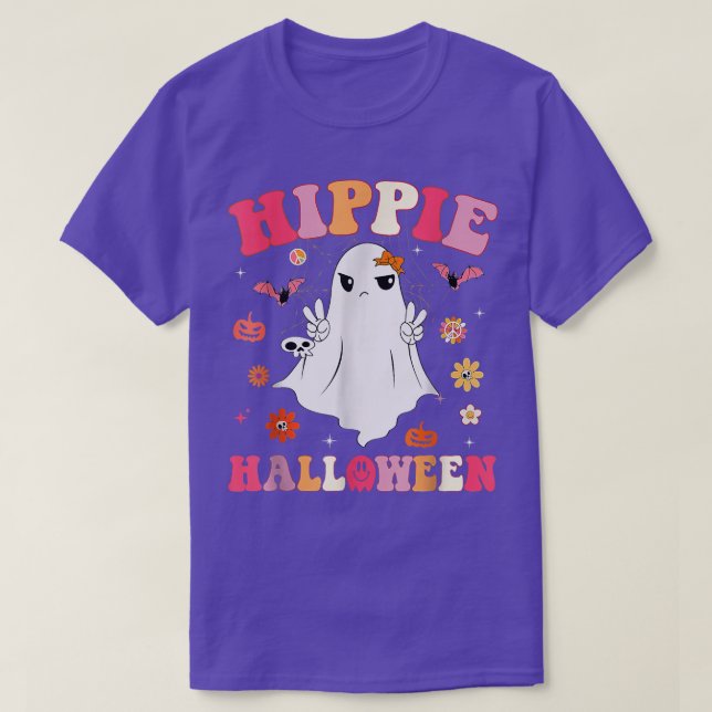 Camiseta Temporada de espantos de Hippie Halloween en Retro (Diseño del anverso)