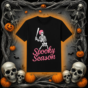 Camiseta Temporada de fantasía Gorra rosa del esqueleto d