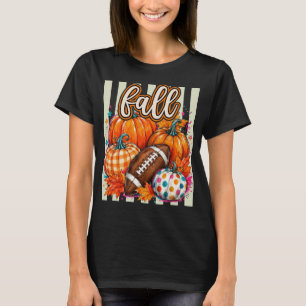 Camiseta Temporada de Fútbol de Calabazas de Otoño Acuarela