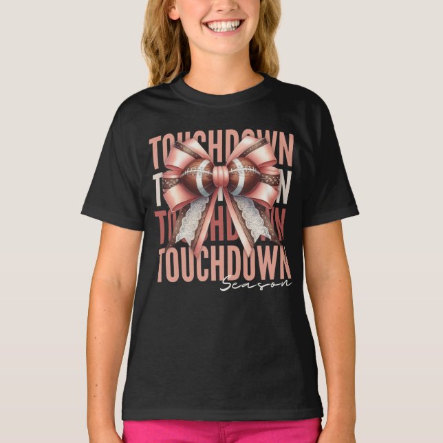 Camiseta Temporada de Fútbol Touchdown Coquette Bow (Anverso)