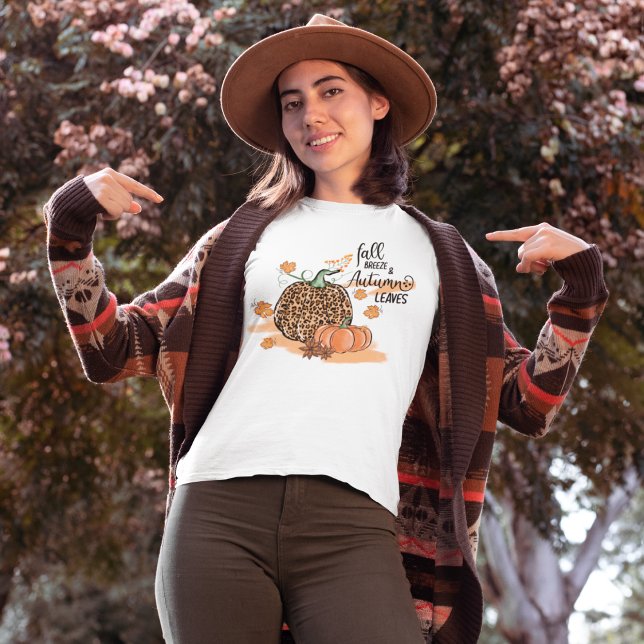 Camiseta Temporada de hojas de otoño y calabaza (Subido por el creador)
