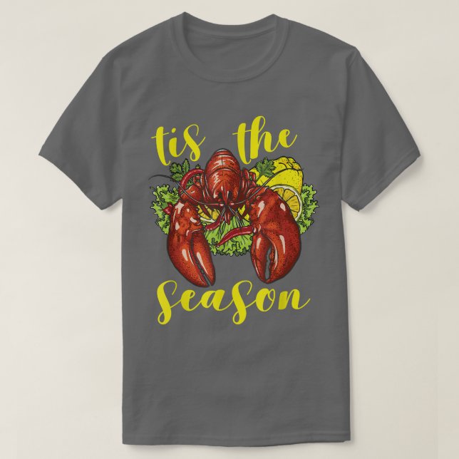 Camiseta Temporada de langostinos hierve langosta cocinando (Diseño del anverso)