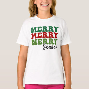 Camiseta Temporada de merry Merry - Arte de vacaciones retr