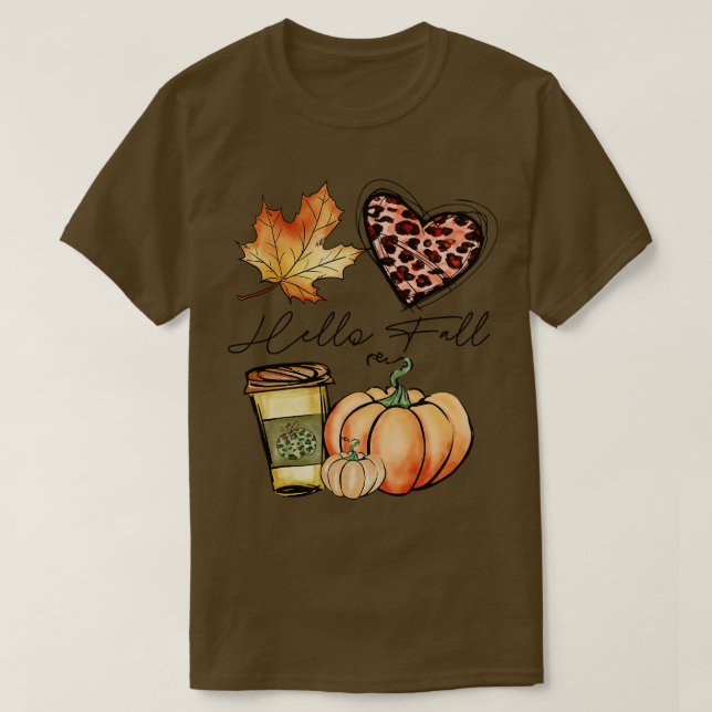 Camiseta Temporada de otoño de Hello Fall (Diseño del anverso)