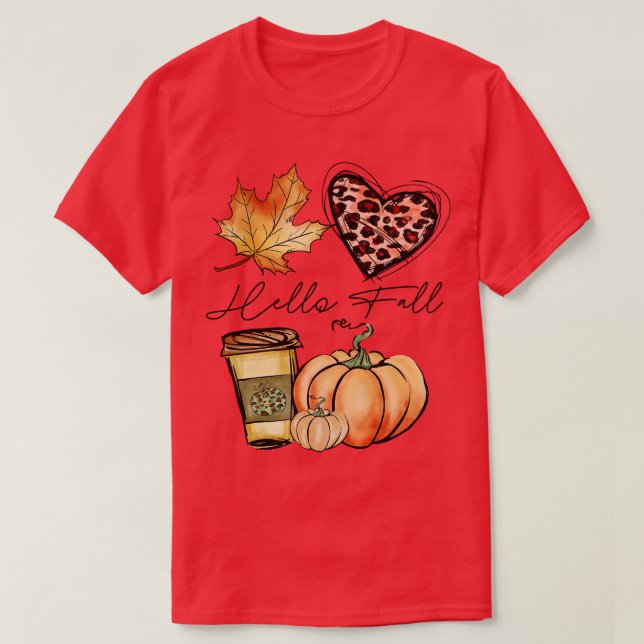 Camiseta Temporada de otoño de Hello Fall (Diseño del anverso)