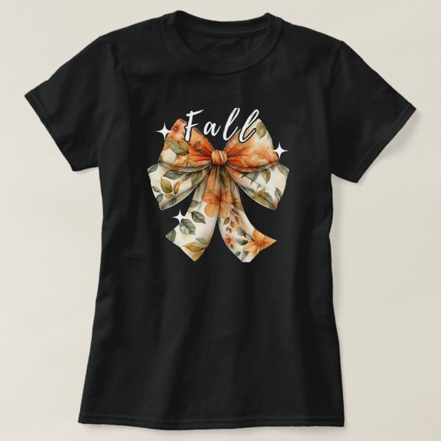 Camiseta Temporada de otoño | Hojas otoñales | Calabaza (Diseño del anverso)
