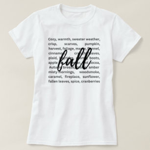 Camiseta Temporada de otoño Hojas otoñales Calabaza