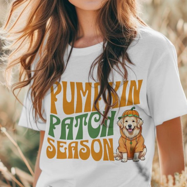 Camiseta Temporada de parche de calabaza Dorado Recuperador (Pumpkin Patch Season Golden Retriever Fall Shirt)
