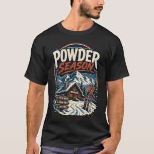 Camiseta Temporada de Polvo Lodge de Esquí Vintage