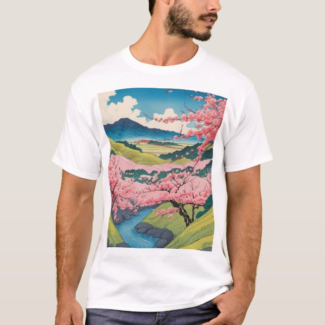 Camiseta Temporada de primavera japonesa (Anverso)