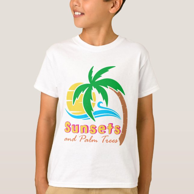 Camiseta Temporada De Verano De Sunsets Y Palmeras (Anverso)
