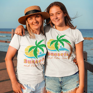 Camiseta Temporada De Verano De Sunsets Y Palmeras