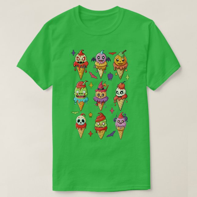 Camiseta Temporada divertida de espeluznantes del Ice Cream (Diseño del anverso)