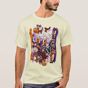 Camiseta Temporada espeluznante de rayas de Halloween Ganso