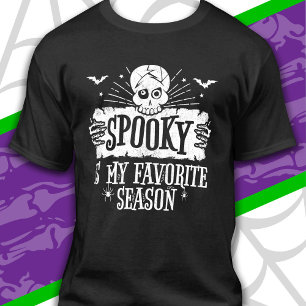 Camiseta Temporada espeluznante Esqueleto de murciélagos es