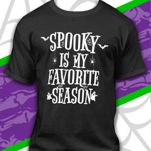 Camiseta Temporada Espeluznante Fantasmas Murciélagos Araña