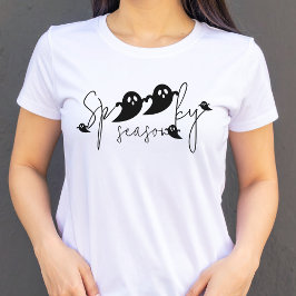Camiseta Temporada espeluznante Formas para fantasma negro 