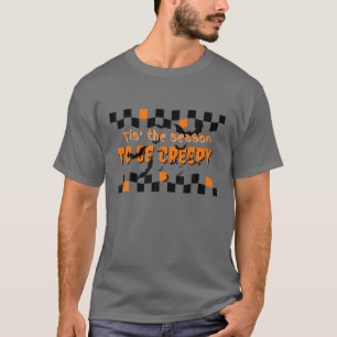 Camiseta Temporada espeluznante Halloween Checkerboerd