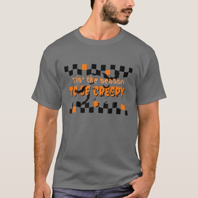 Camiseta Temporada espeluznante Halloween Checkerboerd (Anverso)