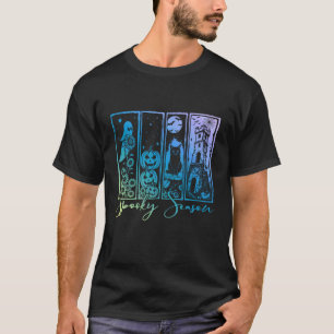 Camiseta Temporada espeluznante Halloween Fantasma Calabaza