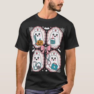 Camiseta Temporada espeluznante Halloween Fantasma Enfermer