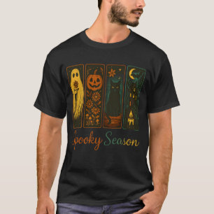 Camiseta Temporada espeluznante Horror Halloween Gato fanta