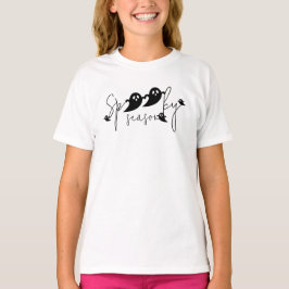 Camiseta Temporada espeluznante Negro Fantasma Leer Hallowe