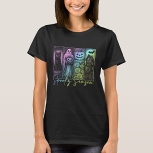 Camiseta Temporada Espeluznante Retro Halloween Horror Fant