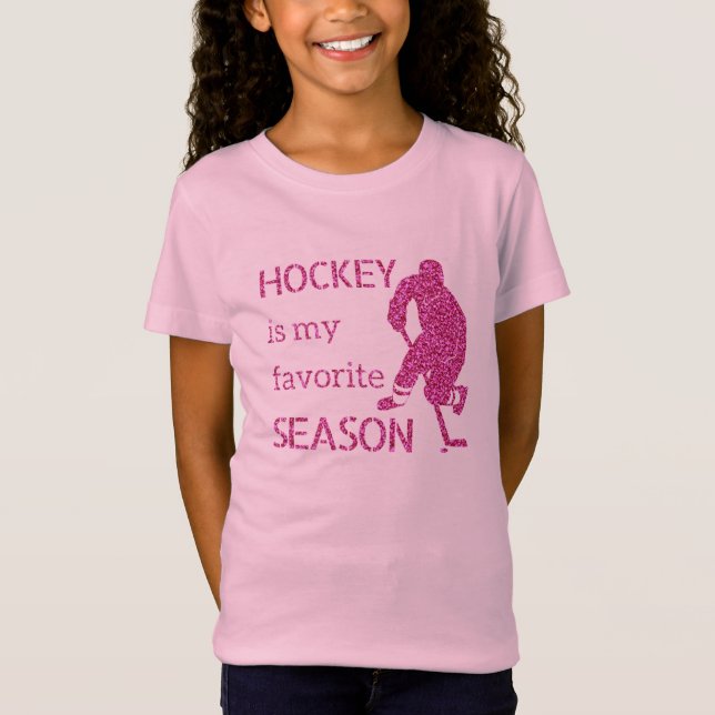 Camiseta Temporada favorita - Jugador de hockey con brillo  (Anverso)