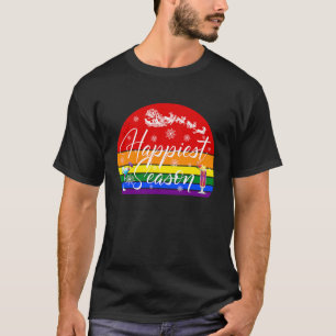 Camiseta Temporada más feliz Lesbiana Gay LGBTQ Hombres Muj