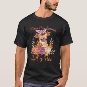 Camiseta Temporada Otoño Cae Vaca Cuta En Un Parche De Cala