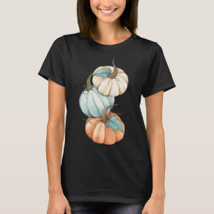 Camiseta Temporada Otoño Caída Calabaza Pastel de Color Cut