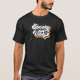 Camiseta Temporada Retro Sunset Spooky Vibes Pumpkin Spooky