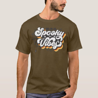 Camiseta Temporada Retro Sunset Spooky Vibes Pumpkin Spooky