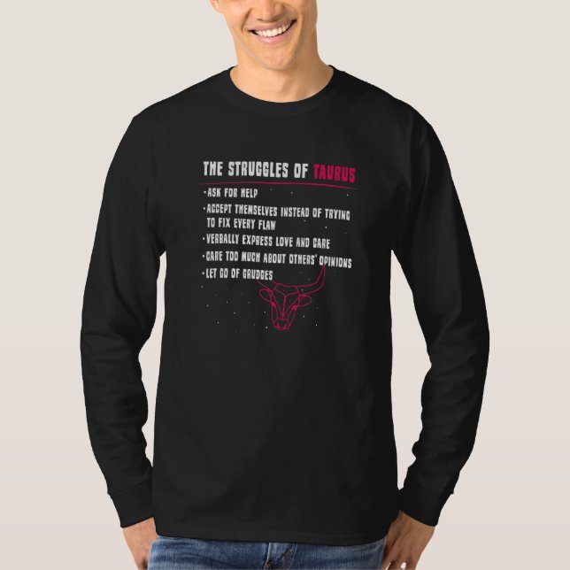 Camiseta Temporada Taurus Merchandise Rótulo Zodiac Astrogr (Anverso)