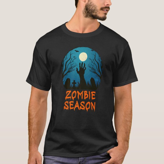 Camiseta Temporada Zombie Moonlit Graveyard Scary Kids Boys (Anverso)