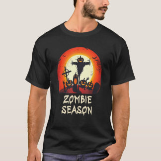 Camiseta Temporada Zombie Moonlit Scary Graveyard Niños A