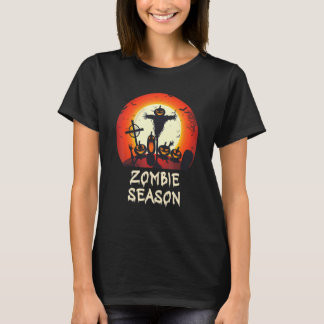 Camiseta Temporada Zombie Moonlit Scary Graveyard Niños A