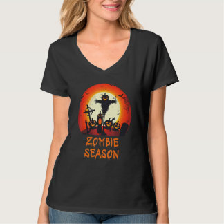 Camiseta Temporada Zombie Moonlit Scary Graveyard Niños A