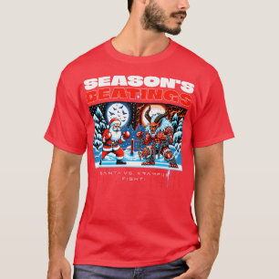 Camiseta Temporadas golpeando a Santa Claus contra Krampus
