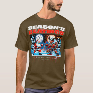 Camiseta Temporadas golpeando a Santa Claus contra Krampus