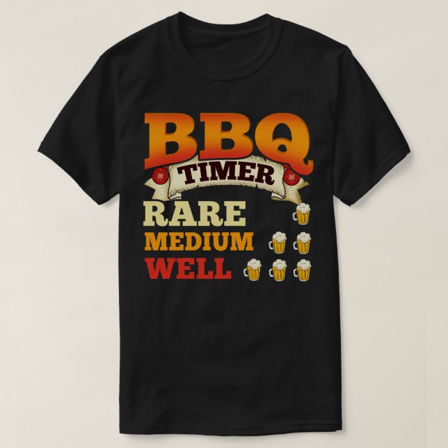 Camiseta Temporizador de barbacoa Cerveza para beber a la p (Diseño del anverso)