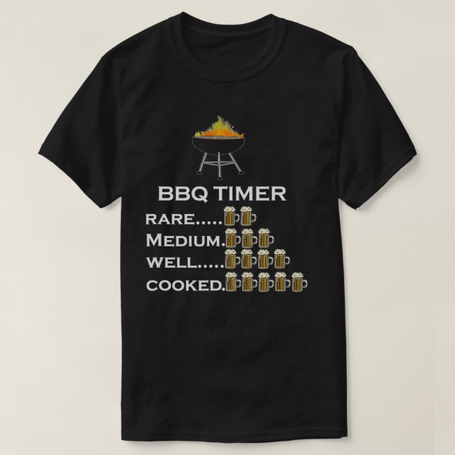 Camiseta Temporizador De barbacoa, Por Cervezas, Grill, Por (Diseño del anverso)