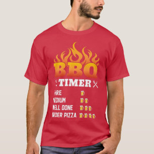 Camiseta Temporizador de barbacoa Rara Medio Bien Hecho Piz